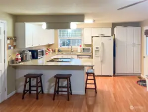 Kitchen with eat at counter - Quartz counters