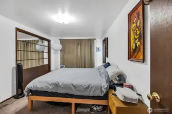 Unit 1 Nice sized primary bedroom with attached bathroom
