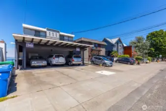 View from Alki Ave. Note that each unit as parking for two cars