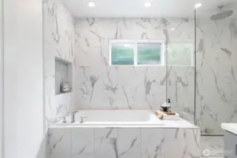 Soak the day away in this oversized tub.