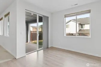 Open Concept Dining Room with access to covered patio