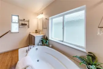Relax in your soaking tub.
