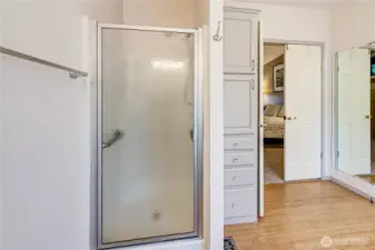 Shower in primary bath.