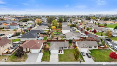 Street view. Home is in the middle.