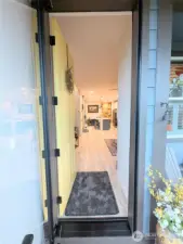 front entry with full-glass storm/screen door