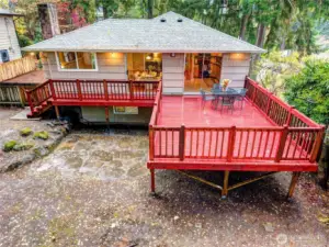 Large backyard and oversize deck perfect for entertaining.