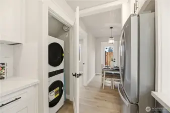 Great stacking unit for laundry on the main floor.