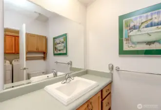 Full bath with spacious primary.