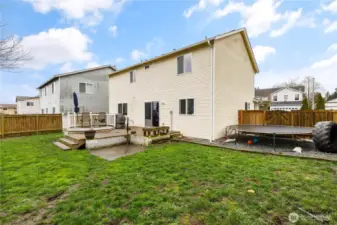 A fully fenced back yard will be a great place for gatherings and offers gated entry points to the back yard from either side. A large gravel area also offers great parking for your outdoor toys!!