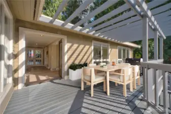 New Trex Deck.  Virtually Staged