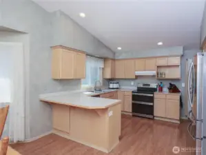 Kitchen with eat in space, double oven