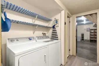 Laundry nook on lower level.