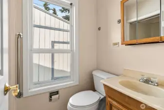 3/4 bathroom off the laundry/mud room