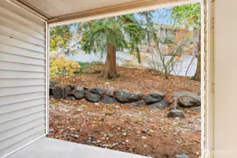 Ground level walkout patio.