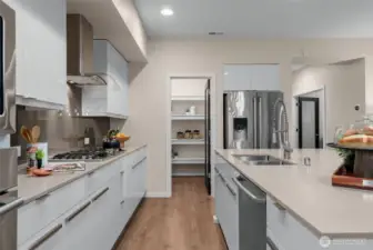 Oh, what's that door to the left of the refrigerator?