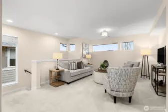 Upstairs you'll find a spacious flex space which can be used however you like!