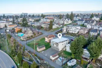 Secure garage located on a quiet alley with two brand new garage doors last year!