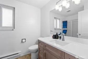 Upper unit refreshed full size bath. Optimal counter space and storage cabinets!