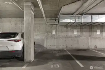 secure deeded parking space on P2