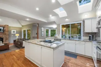 Lots of natural lighting from the multiple skylights & windows.