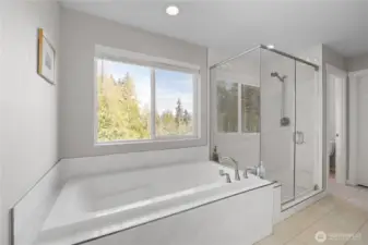 No neighbors in your backyard to see you as you as you soak away the day's stress in this substantial soaking tub.
