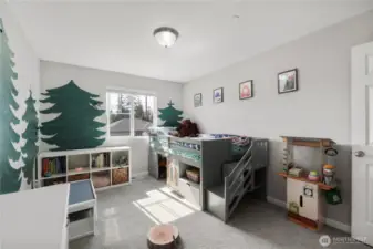 The house is like living in a tree house. This room is like a tree house IN A TREE HOUSE. Not your style? Let us know and we can paint this room more neutral if you like.