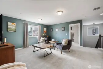 Upstairs loft is central to the four upstairs bedrooms and offers leisure, gaming, TV and computer space...whatever your hearts desire.