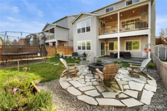 THOUSANDS of dollars of backyard landscaping and hardscaping (rock, slate, etc). Just right for seating, accommodating yard toys and even the practical and VERY IMPORATANT issue of good drainage.