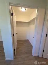 Walk in closet in Primary