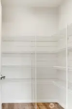 Pantry shelving is included in all homes! Electrical outlet inside ALL pantries for your convenience!
