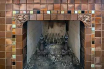 Fireplace tile detail