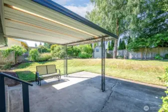 Covered patio is great for in and out living