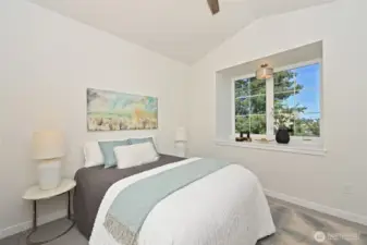 There are 2 bedrooms on the top floor.
