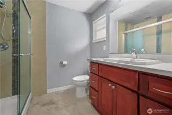 Primary with tile shower