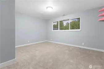 Bedroom with new carpet