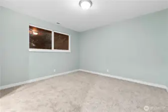 Bedroom with new carpet
