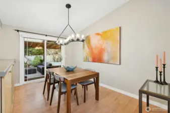 Dining area with deck access