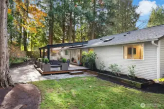 Newly installed stone patio