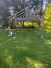 Shell of Framework for an exterior garage