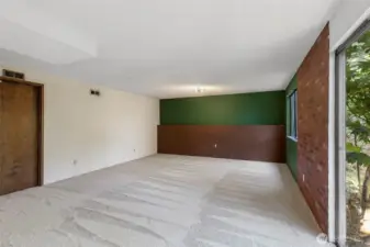 20.5 x 15.5 finished Bonus Room in Basement w/ sliding glass door to back yard