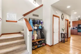 View from front door or staircase, main floor hallway