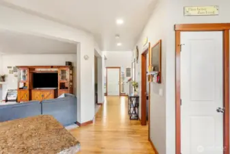 View of hallway from kitchen