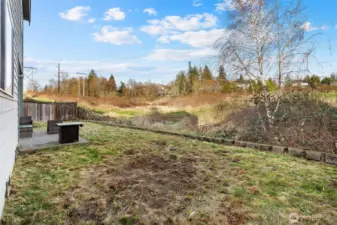 Backyard with protected area