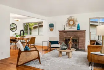 Living room opens to dining.