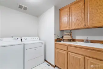Laundry with access to the 2 car garage