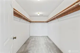 Massive walk in closet in the primary suite!