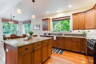 Lots of room for ease of movement throughout the kitchen