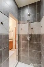 Or enjoy the comfort of a large walk-in shower