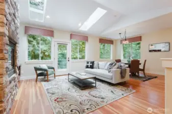 Vaulted ceilings in the living room