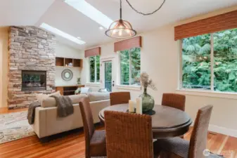 Dining space between the kitchen and living room
